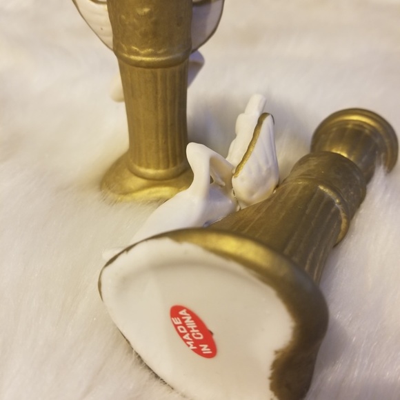 Cherub Porcelain Candle Holders (2) 1996 Vintage - Picture 6 of 8